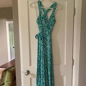 Diane von Furstenberg | Green Wrap Maxi Dress